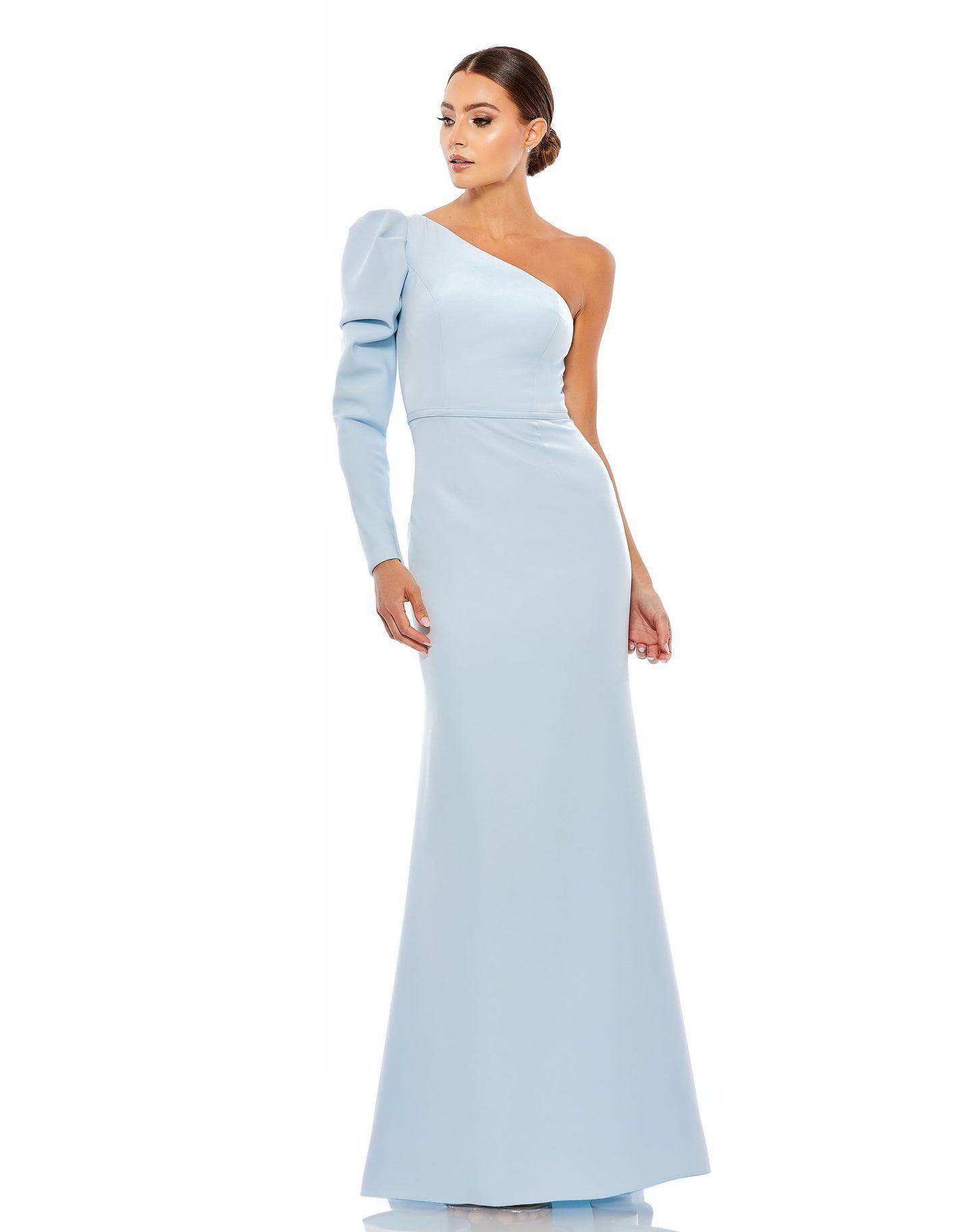 Mac Duggal 70149 One Shoulder Puff Sleeve Gown