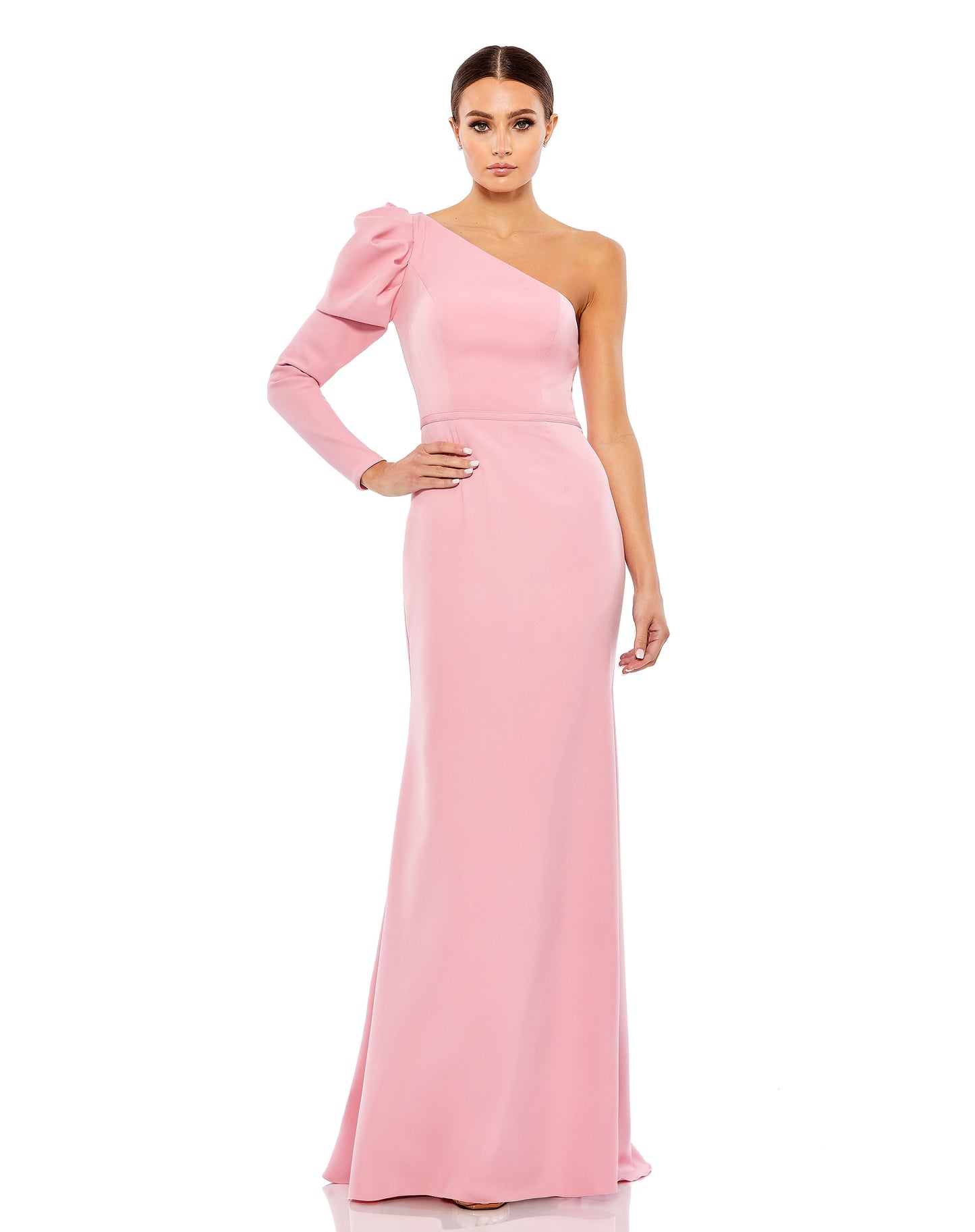Mac Duggal 70149 One Shoulder Puff Sleeve Gown
