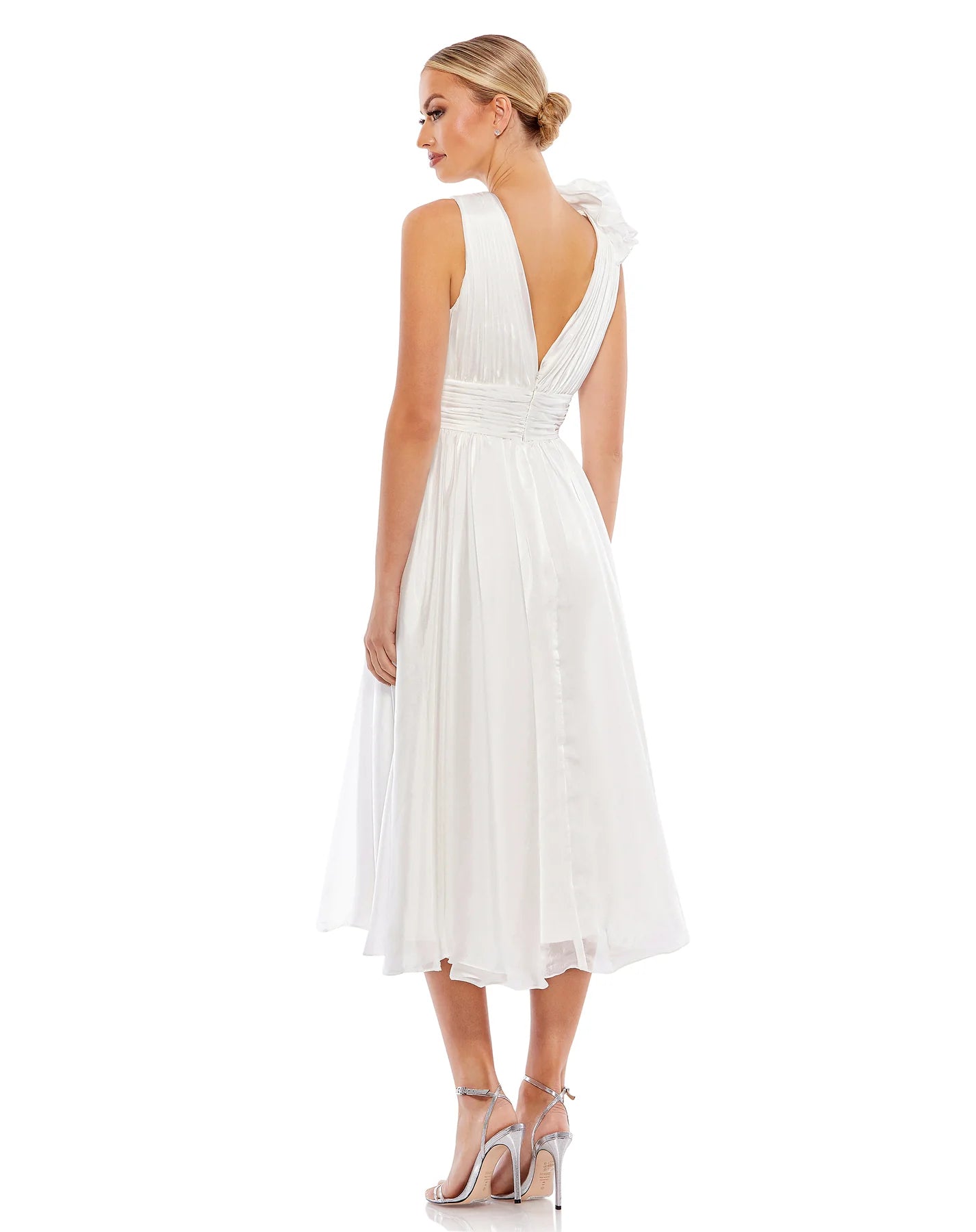 Mac Duggal 70165 Plunging Ruffled A-Line Cocktail Dress