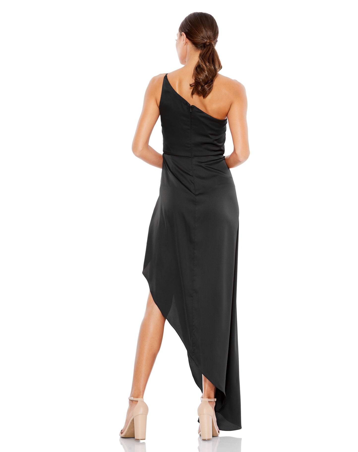 Mac Duggal 70177 One Shoulder Hi-Low Draped Charmeuse Dress