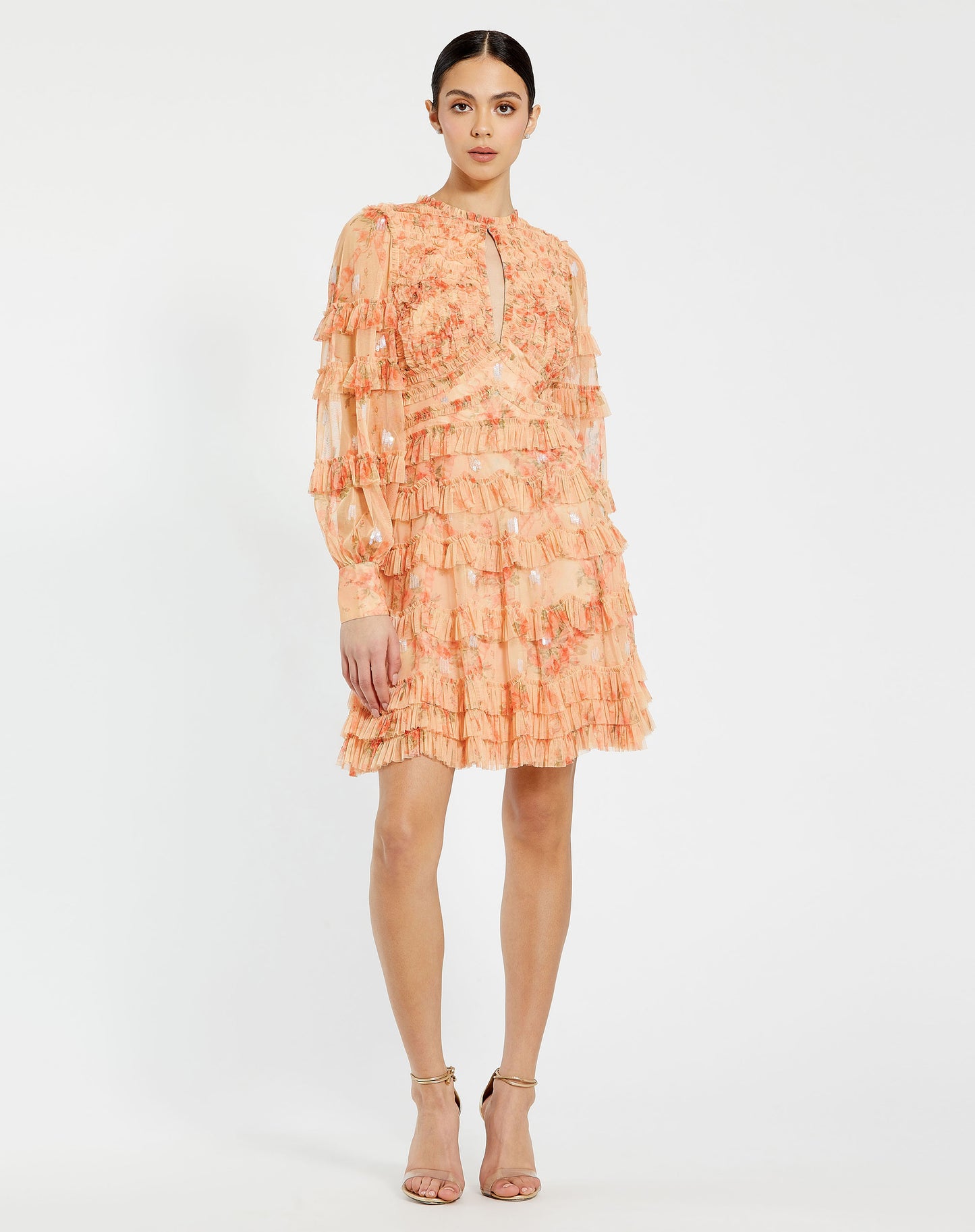 Mac Duggal 8094 Keyhole Detail Long Sleeve Dress