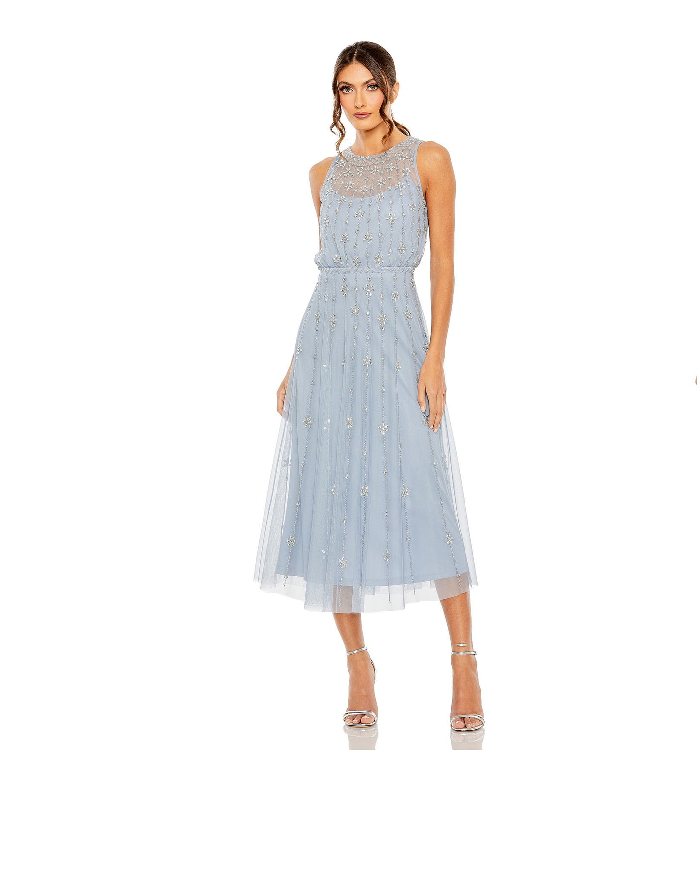 Mac Duggal 9222 B Chic Fashions Tea Length Dress Evening Gowns
