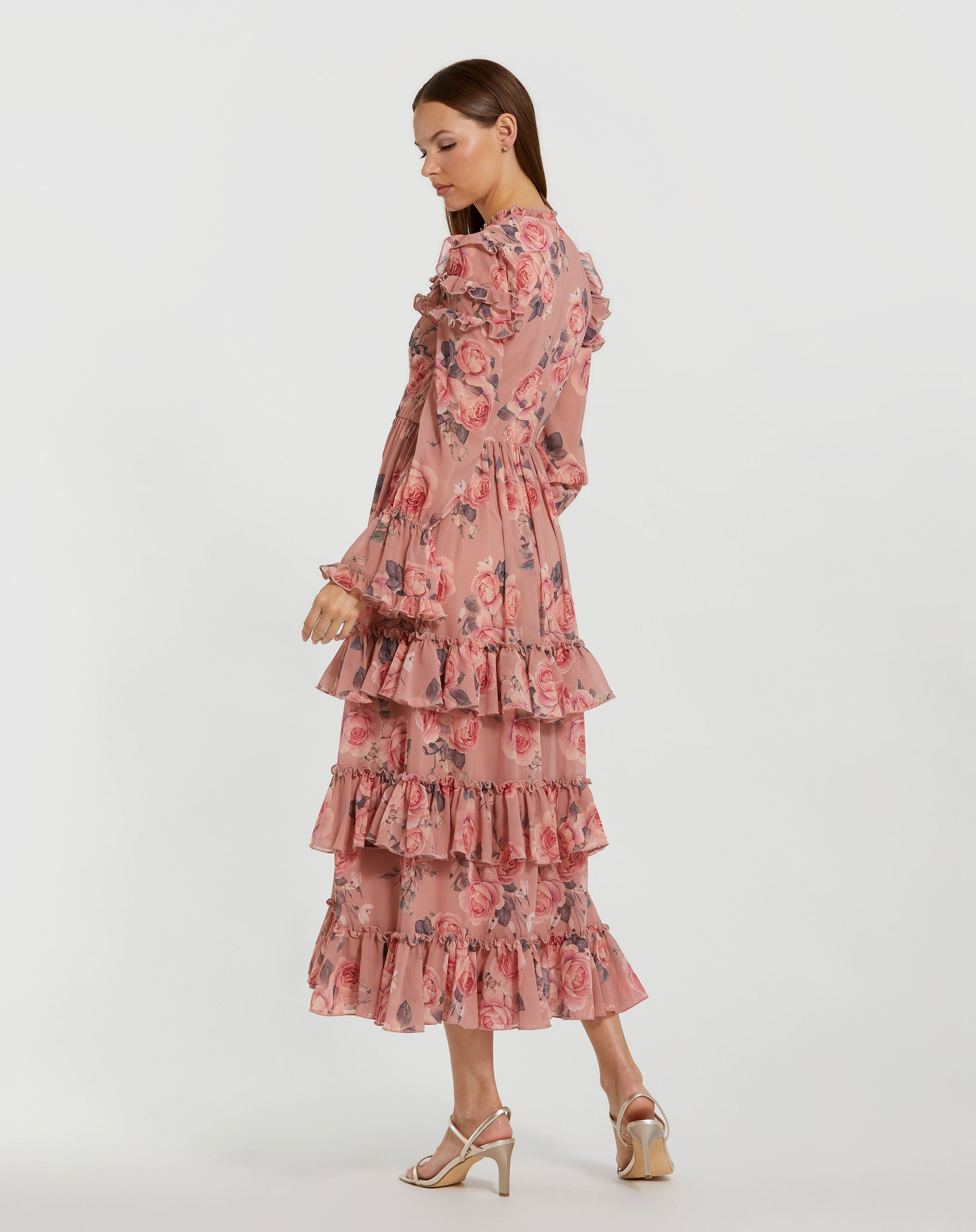 long sleeve lace up front dress Puff Long Sleeve Lace Maxi Dress Black