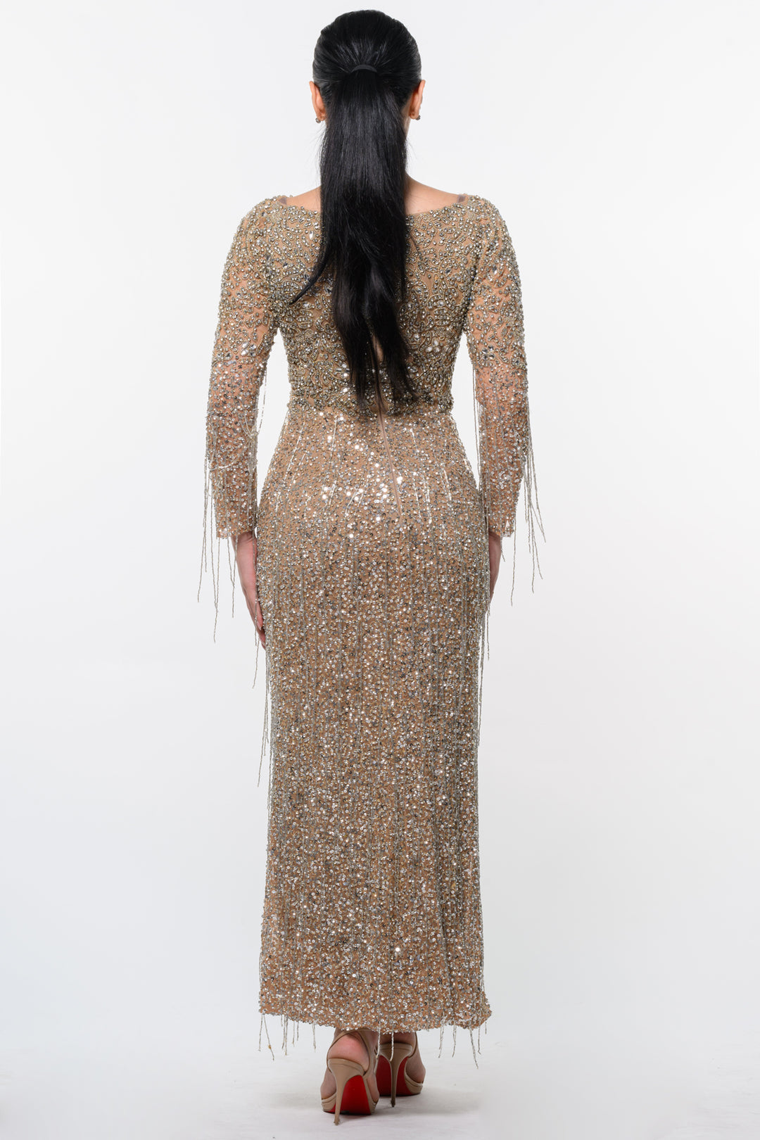 Aleya Long Sleeve Beaded Dress