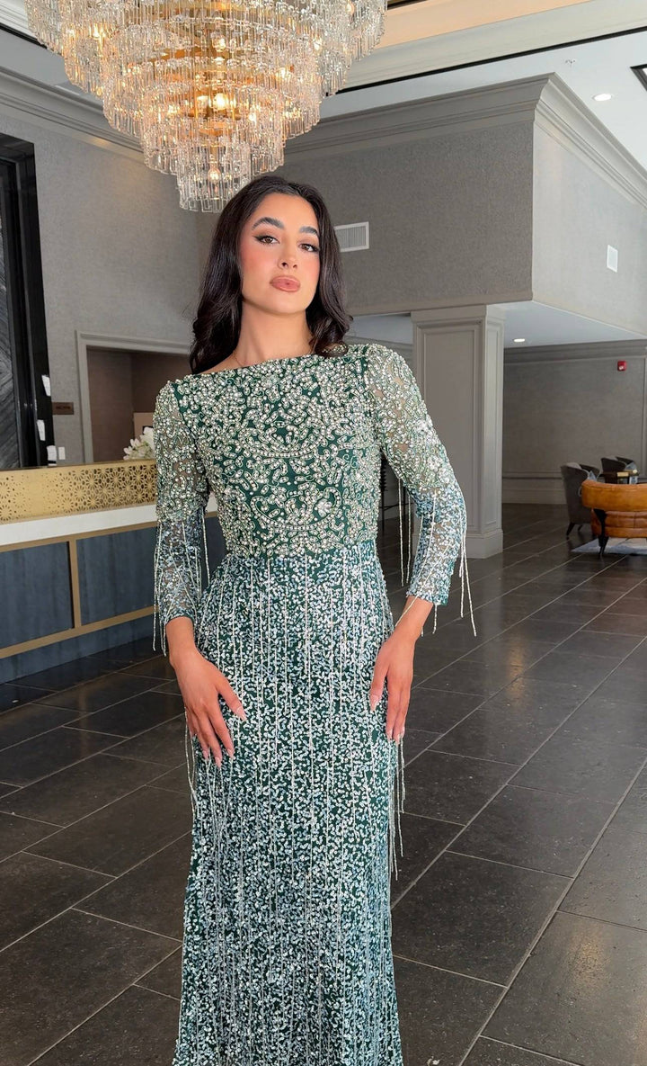 Aleya Long Sleeve Beaded Dress