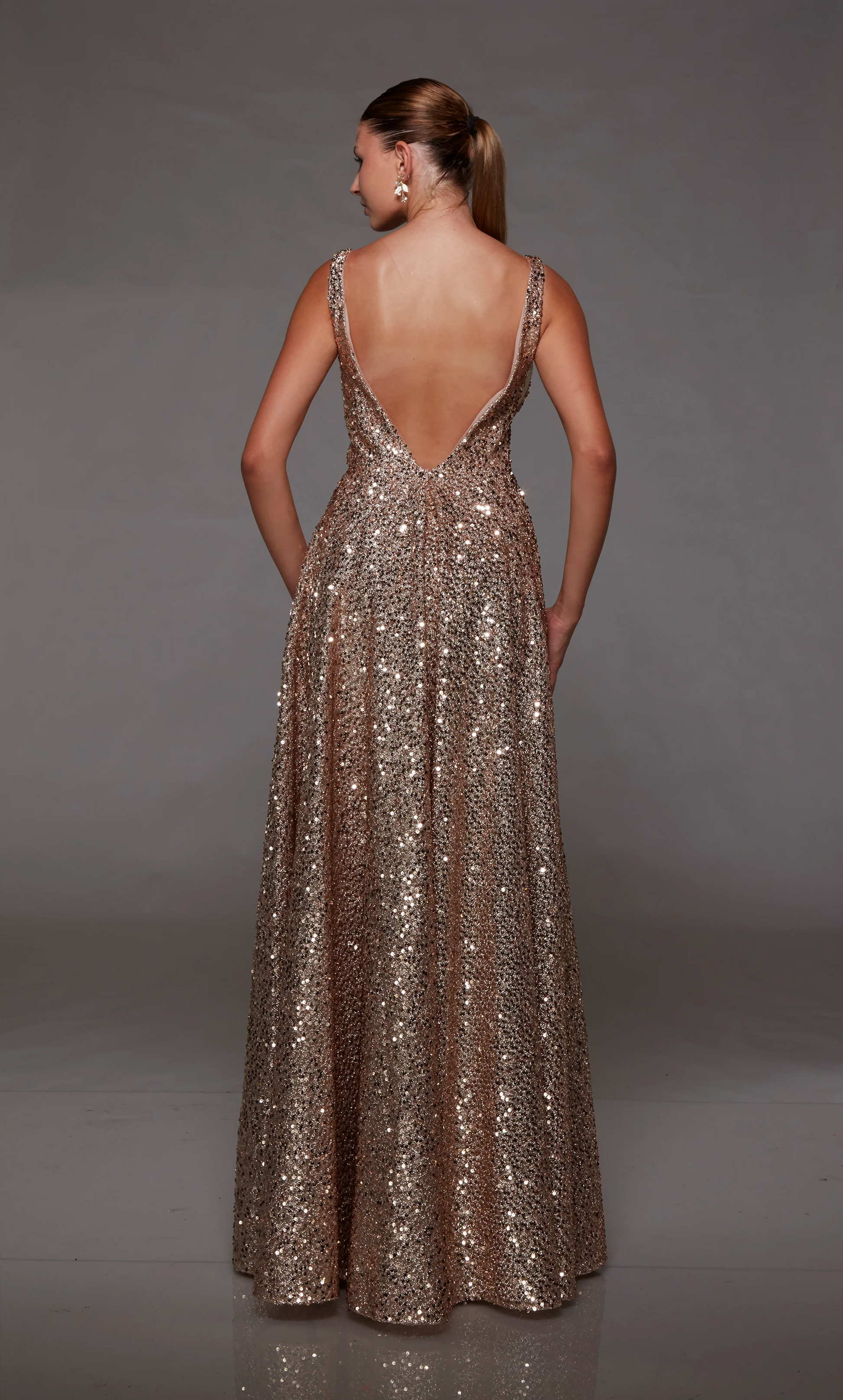 Alyce-1793-Plunging-Neckline-V-Shaped-Back-Front-Slit-Sequins-A-Line-Rose-Gold-Evening-Dress-B-Chic-Fashions-Prom-Dress