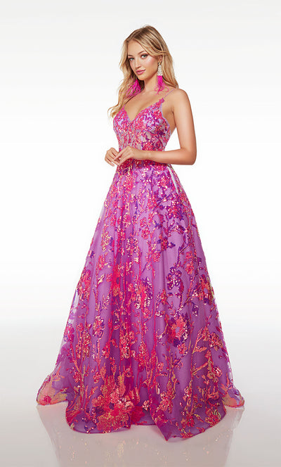 Alyce-61516-V-Neckline-Open-Back-Pockets-Sequins-Ball-Gown-Neon-Purple-Pink-Evening-Dress-B-Chic-Fashions-Prom-Dress