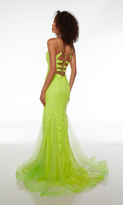 Alyce-61554-Plunging-Neckline-Strappy-Back-Train-Sequins-Mermaid-Lemon-Lime-Evening-Dress-B-Chic-Fashions-Prom-Dress