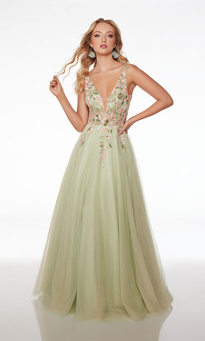 Alyce-61559-Plunging-Neckline-V-Shaped-Back-Hand-Beaded-Glitter-Tulle-Ball-Gown-Honeydew-Multi-Evening-Dress-B-Chic-Fashions-Prom-Dress