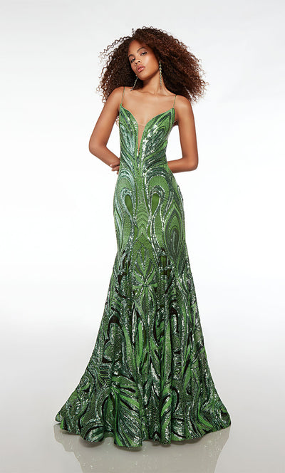 Alyce-61564-Plunging-Neckline-Lace-up-Back-Illusion-Side-Cutouts-Sequins-Fit-N-Flare-Green-Evening-Dress-B-Chic-Fashions-Prom-Dress