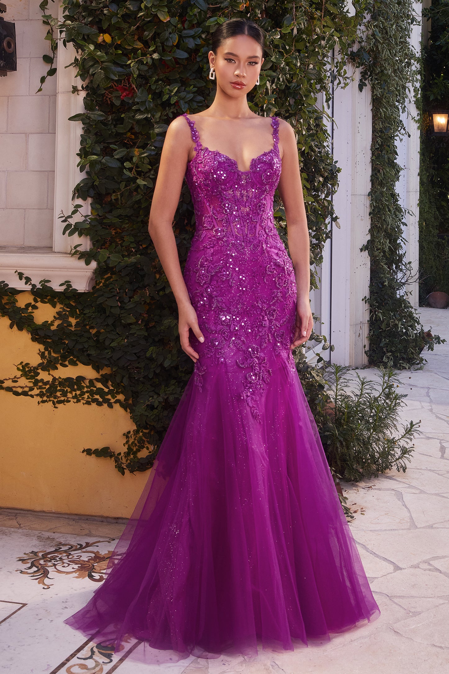 Andrea and Leo A1231 Sweetheart Neckline Godets Sweep Train Tulle Mermaid Evening Dress B Chic Fashions Long Dress Evening Gowns
