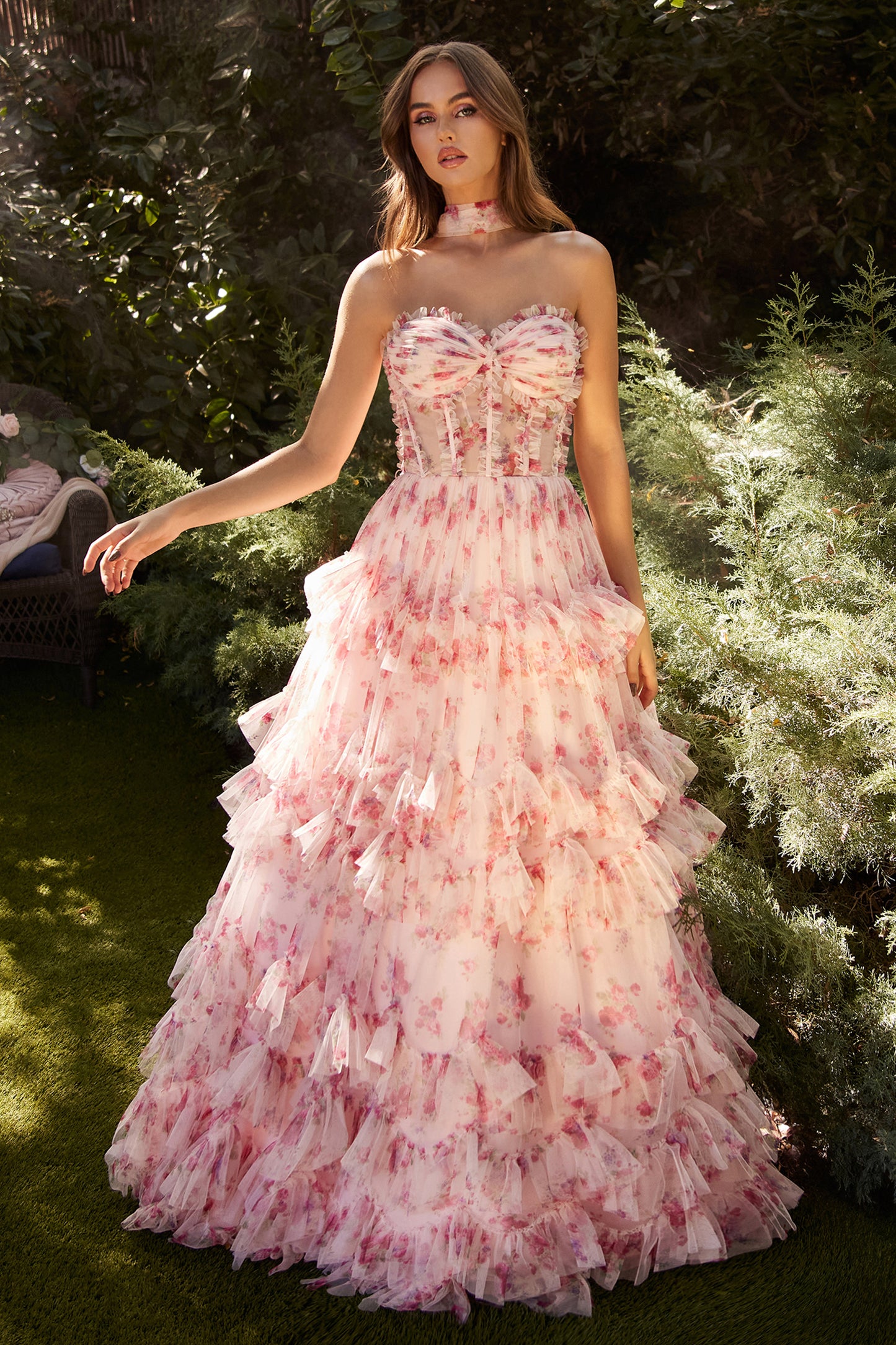 Andrea and Leo A1334 Sweetheart Neckline Midrise Back Sweep Train Tulle A-Line Evening Dress B Chic Fashions Long Dress Evening Gowns