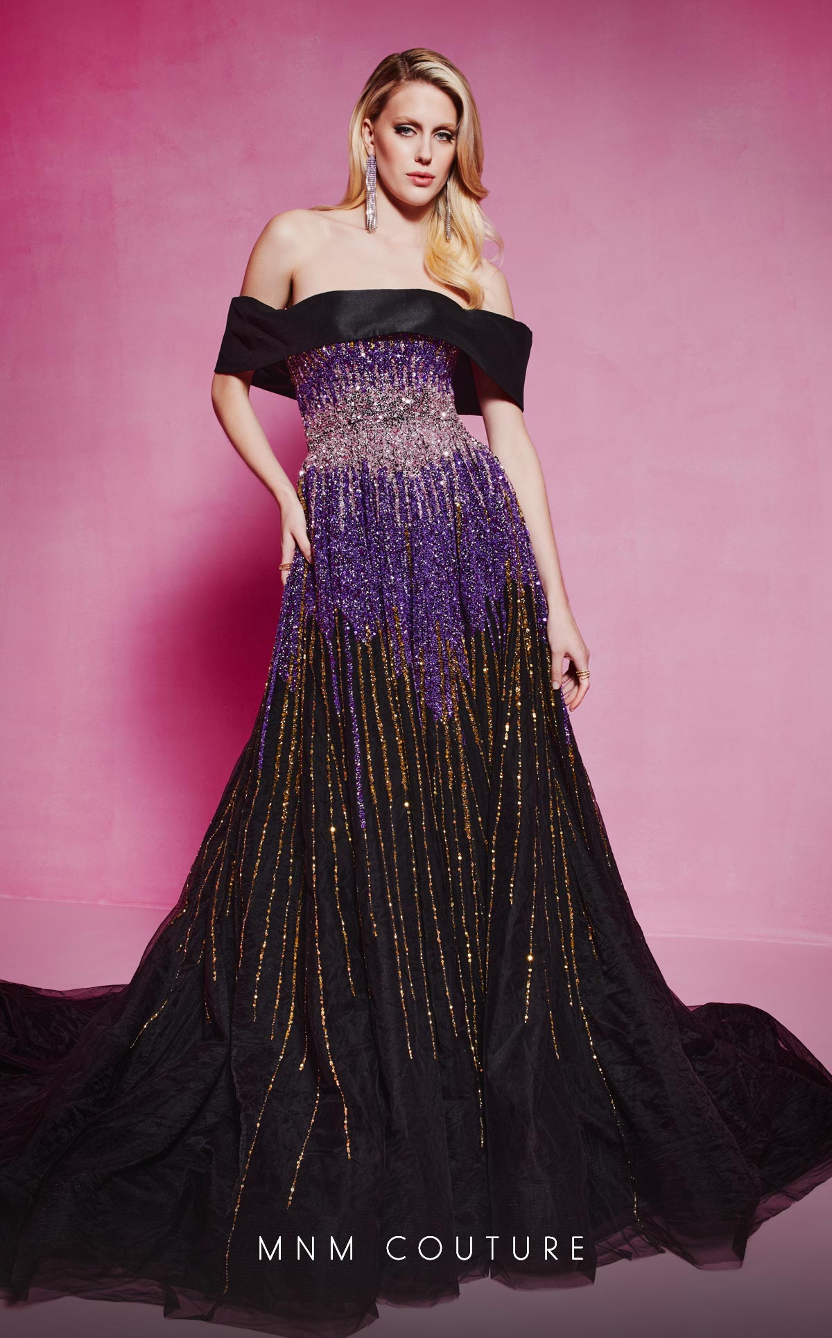 MNM Couture B1009 Enchanting Mesh Ball Gown