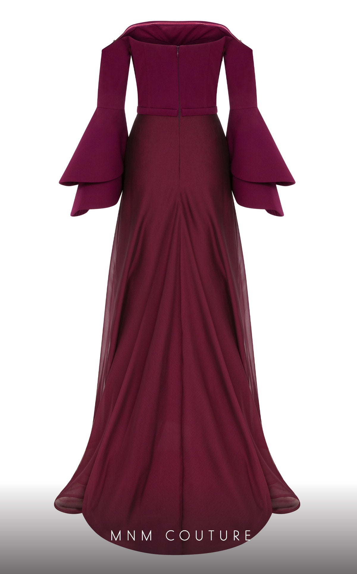 MNM Couture B1103 Graceful Crepe Off-Shoulder Gown