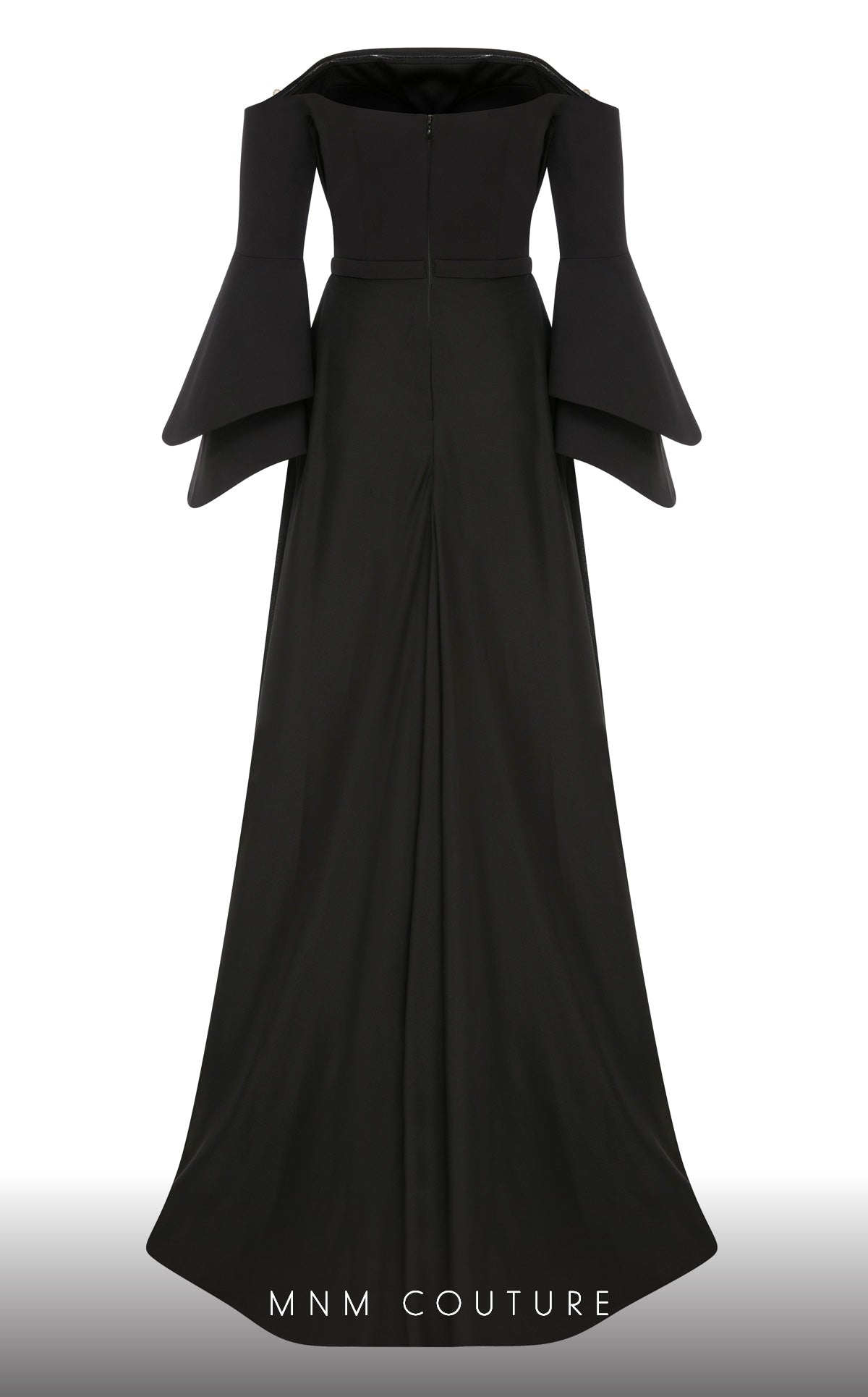 MNM Couture B1103 Graceful Crepe Off-Shoulder Gown
