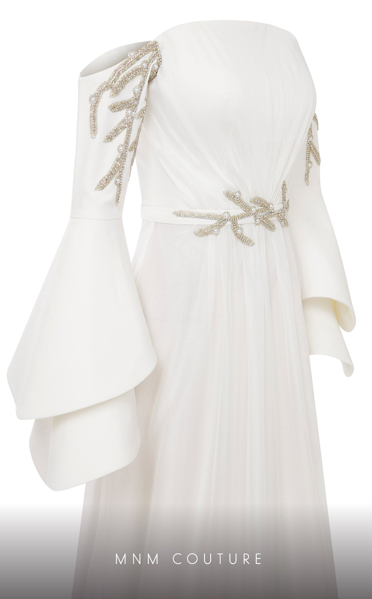 MNM Couture B1103 Graceful Crepe Off-Shoulder Gown