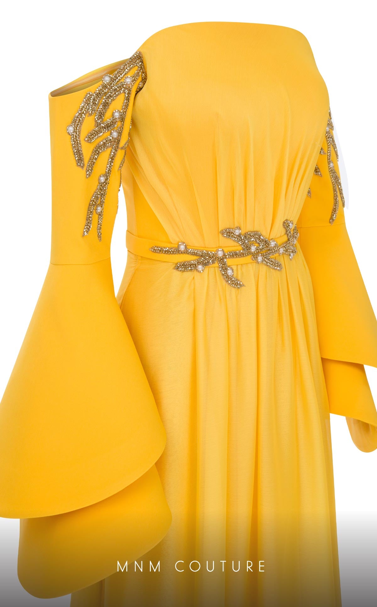 MNM Couture B1103 Graceful Crepe Off-Shoulder Gown