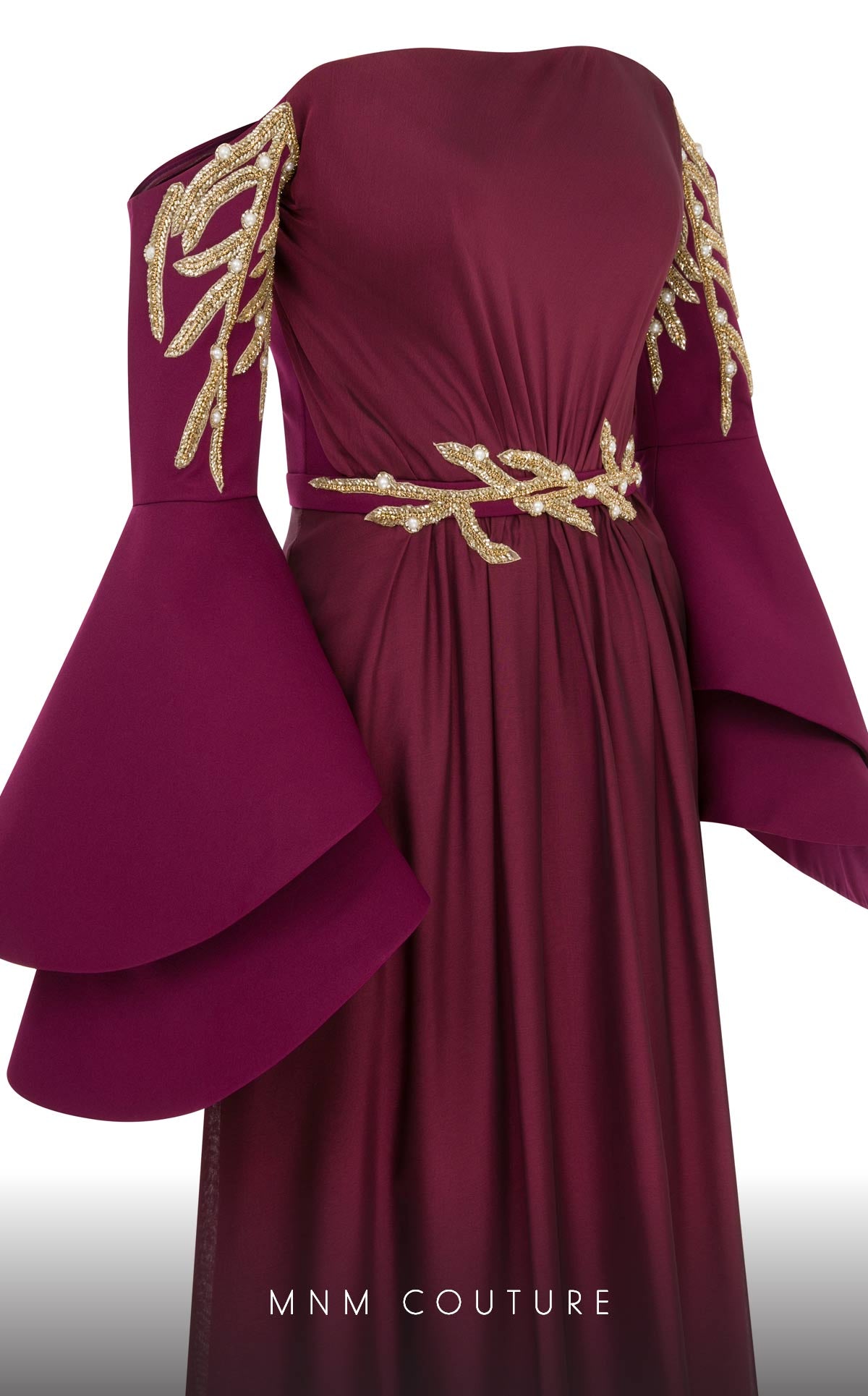 MNM Couture B1103 Graceful Crepe Off-Shoulder Gown