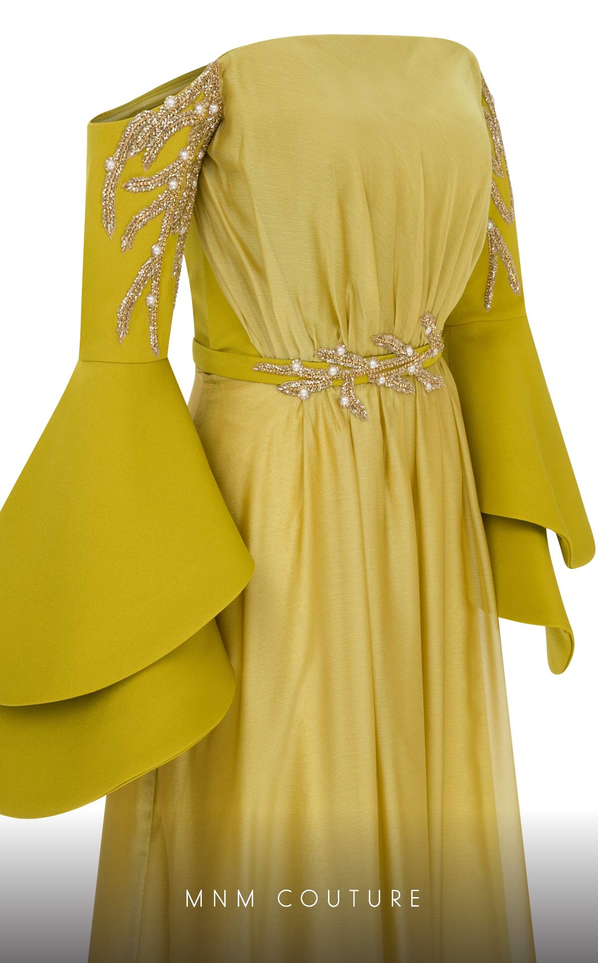 MNM Couture B1103 Graceful Crepe Off-Shoulder Gown