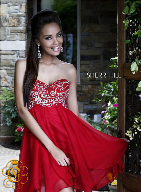 Sherri Hill 3879 (SIZE 4 RED ONLY FINAL SALE)