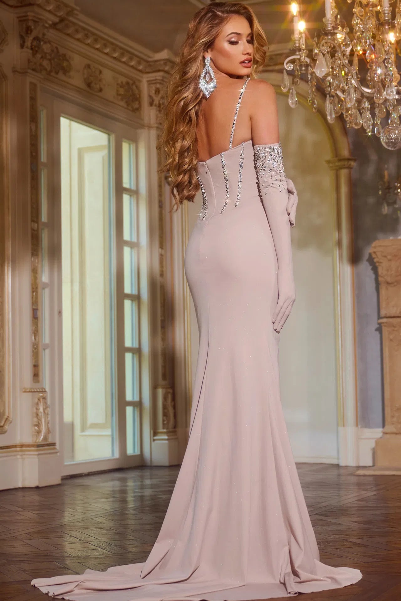 Jovani D5016 Elegant Sweetheart Gown with Crystal Detailing