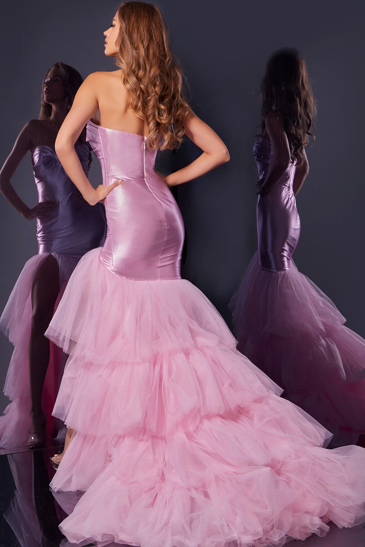 Jovani D5315 Sweetheart Gown with Ruffled Tulle Hem