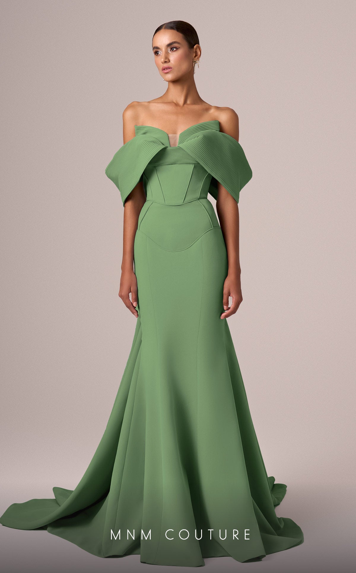 MNM Couture E0085 Vibrant Sleeved Wonder