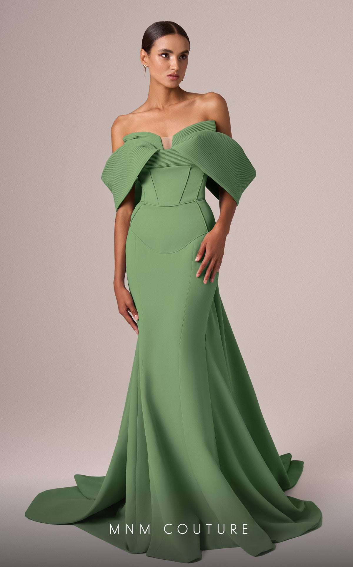 MNM Couture E0085 Vibrant Sleeved Wonder