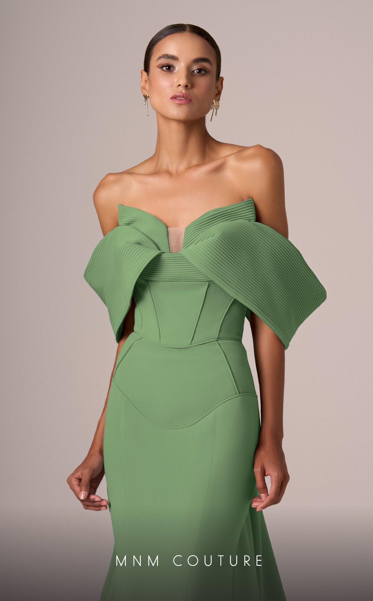 MNM Couture E0085 Vibrant Sleeved Wonder