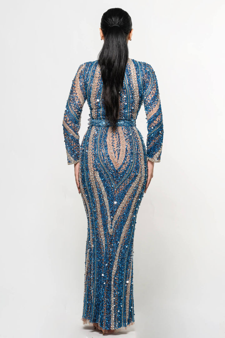 Mariam Long Sleeve Beaded Dress