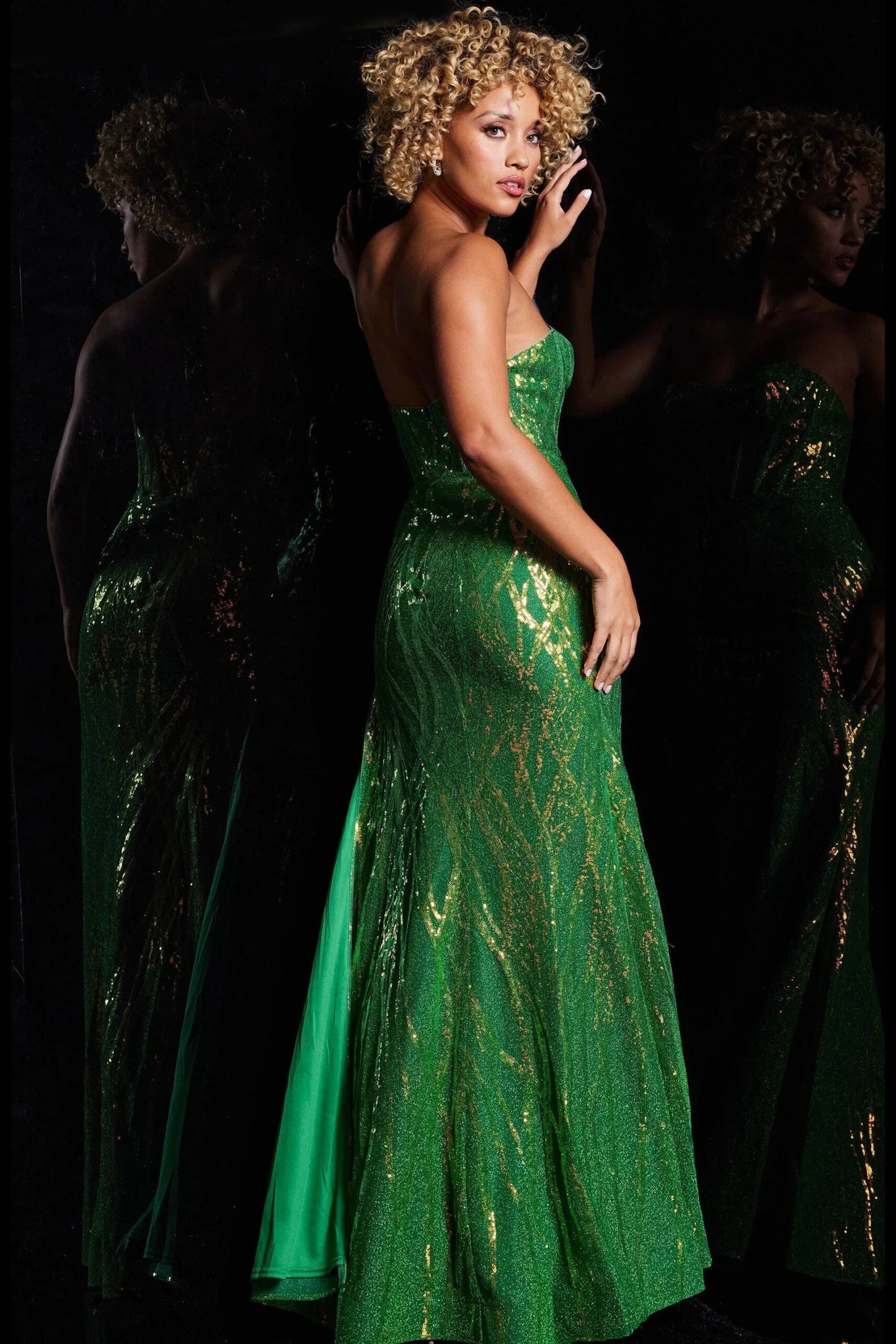 Jovani 38598 Corset Bodice Beaded Dress