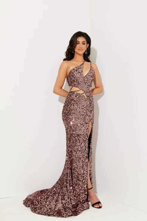 Jasz-7526-One-Shoulder-Neckline-High-Slit-Sweep-Train-Sequins-Sheath-Rose-Gold-Evening-Dress-B-Chic-Fashions-Prom-Dress