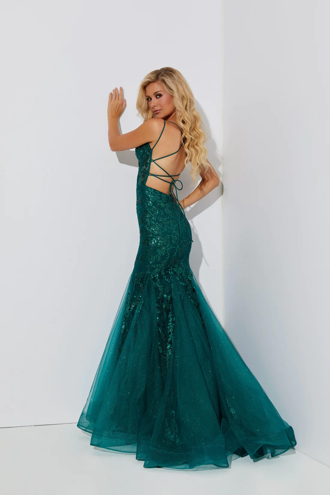 Jasz-7557-V-Neck-Neckline-Lace-up-Back-Corset-Tulle-Mermaid-Emerald-Evening-Dress-B-Chic-Fashions-Prom-Dress