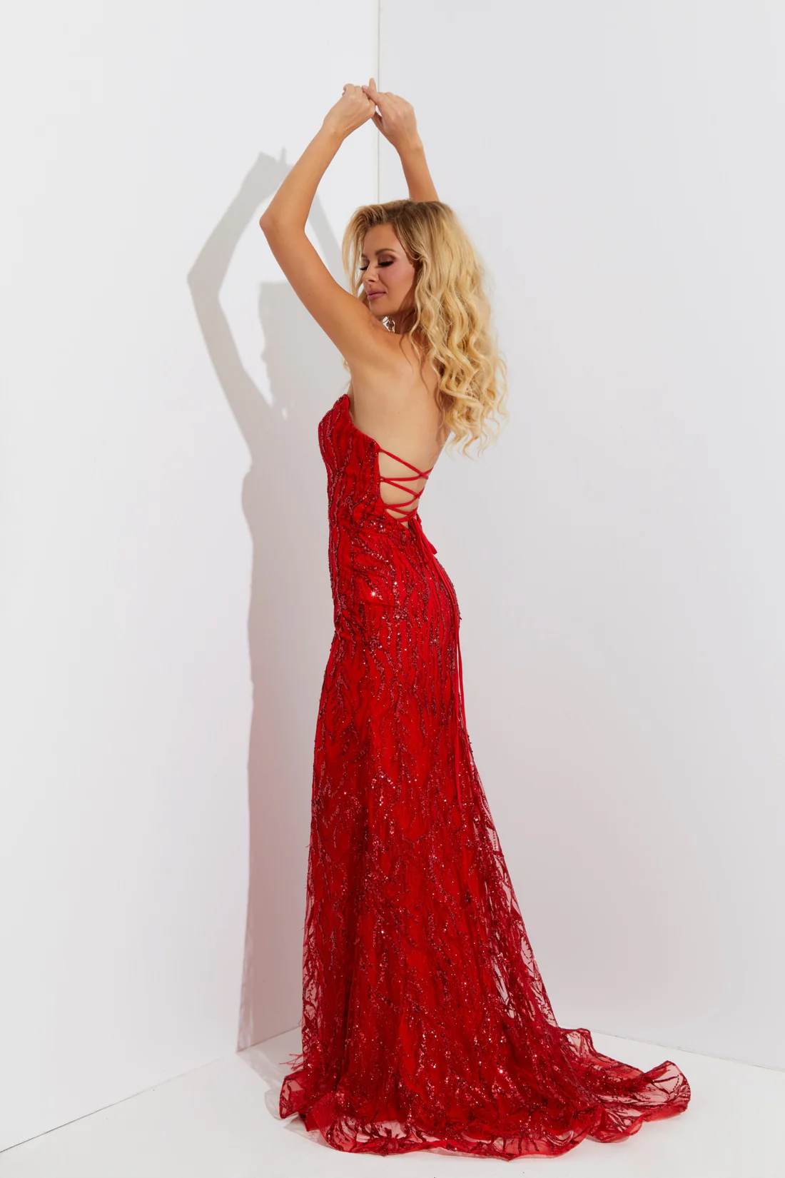 Jasz-7575-Sweetheart-Neckline-Lace-up-Back-High-Slit-Sequins-Feathers-Fitted-Red-Evening-Dress-B-Chic-Fashions-Prom-Dress
