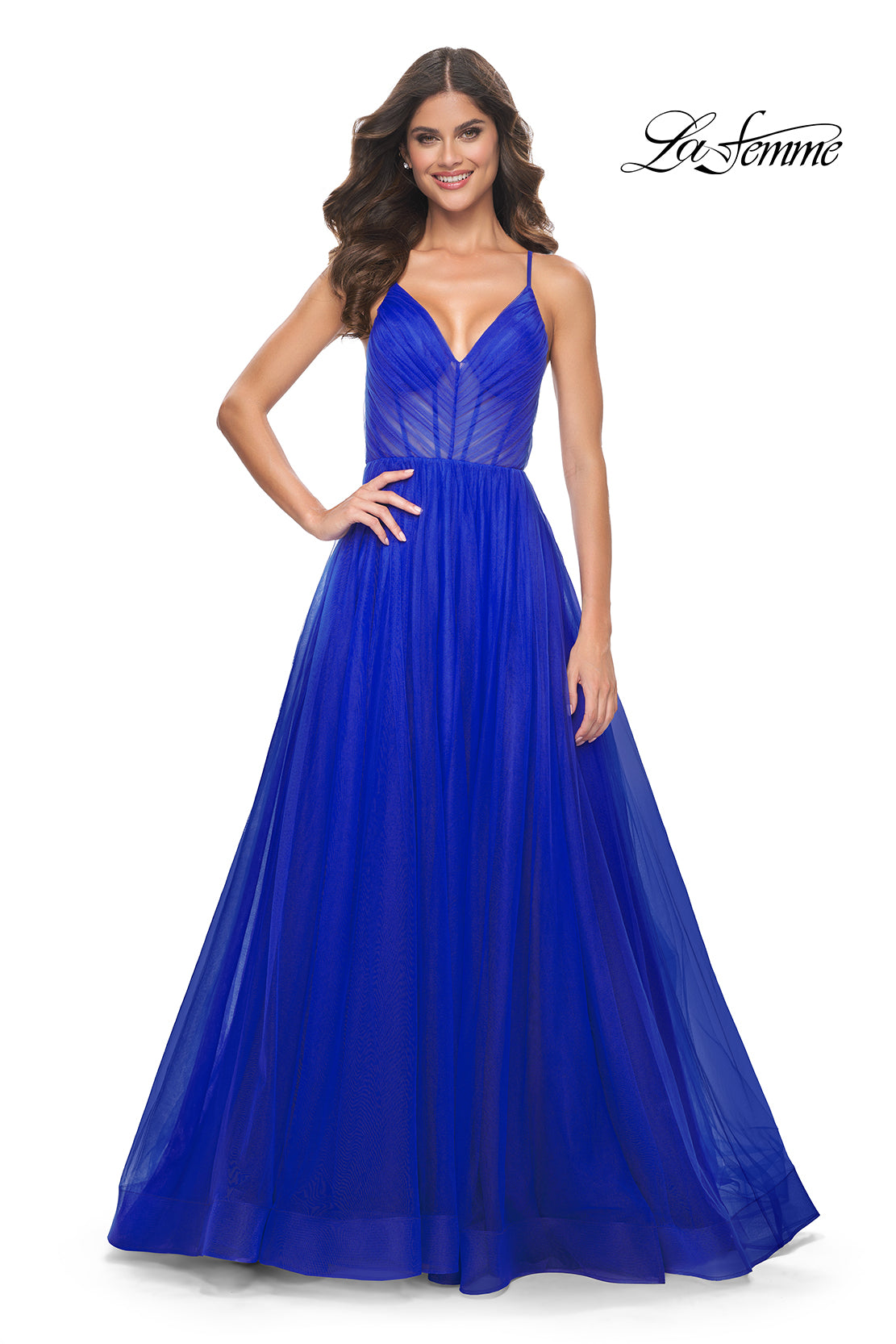 La-Femme-31457-V-Neck-Neckline-Criss-Cross-Back-Corset-Tulle-A-Line-Royal-Blue-Evening-Dress-B-Chic-Fashions-Prom-Dress
