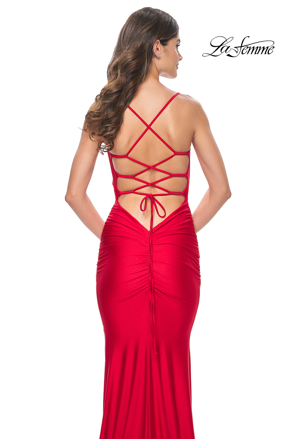 La-Femme-31618-V-Neck-Neckline-Criss-Cross-Back-Plain-Jersey-Column-Fitted-Red-Evening-Dress-B-Chic-Fashions-Prom-Dress
