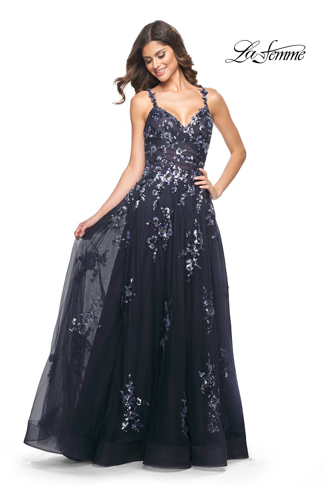 La-Femme-31936-V-Neck-Neckline-Zipper-Back-Corset-Sequin-Lace-Tulle-A-Line-Navy-Evening-Dress-B-Chic-Fashions-Prom-Dress
