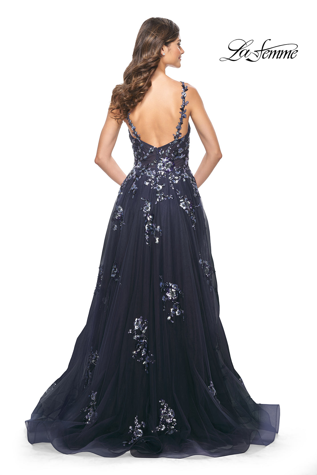 La-Femme-31936-V-Neck-Neckline-Zipper-Back-Corset-Sequin-Lace-Tulle-A-Line-Navy-Evening-Dress-B-Chic-Fashions-Prom-Dress