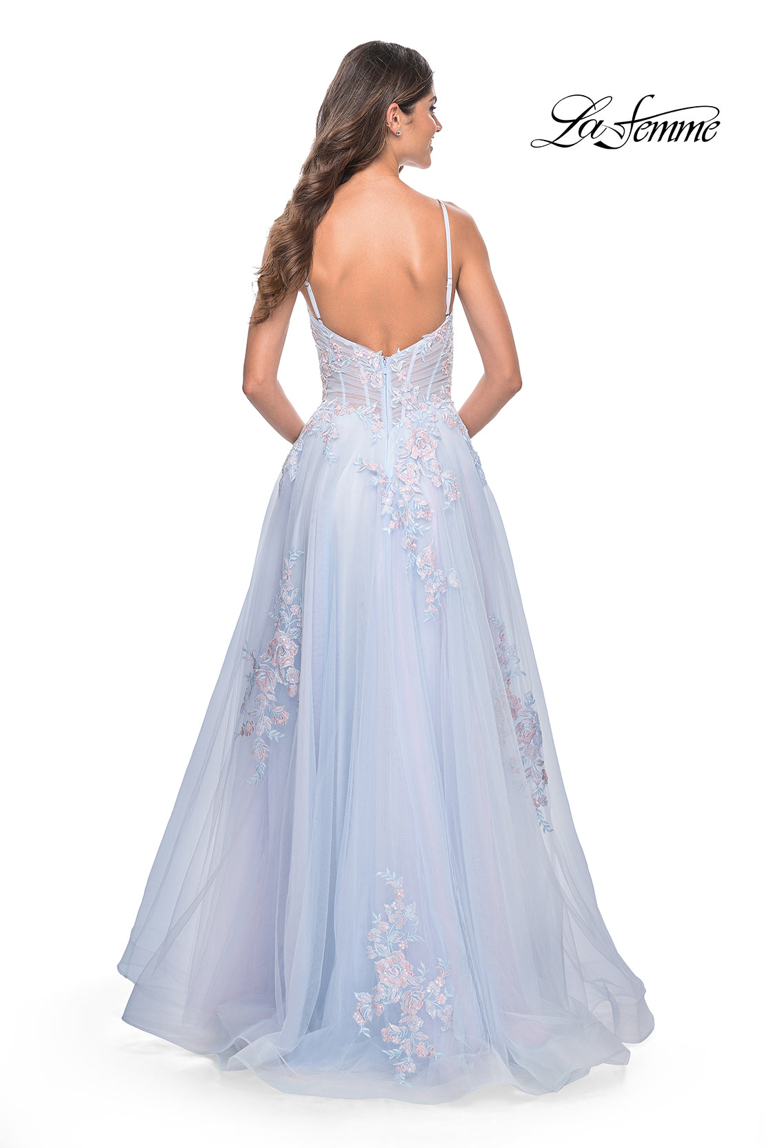 La-Femme-31939-V-Neck-Neckline-Zipper-Back-Slit-Lace-Tulle-A-Line-Light-Blue-Evening-Dress-B-Chic-Fashions-Prom-Dress