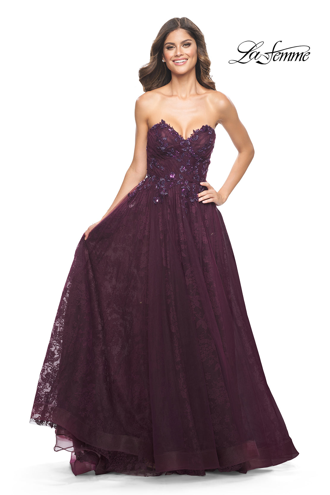 La-Femme-31954-Sweetheart-Neckline-Lace-up-Back-High-Slit-Beaded-Tulle-Lace-A-Line-Dark-Berry-EveningDress-B-Chic-Fashions-Prom-Dress