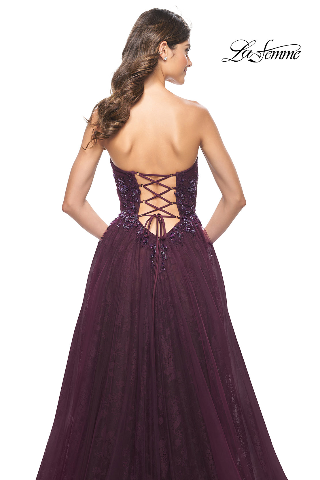 La-Femme-31954-Sweetheart-Neckline-Lace-up-Back-High-Slit-Beaded-Tulle-Lace-A-Line-Dark-Berry-EveningDress-B-Chic-Fashions-Prom-Dress