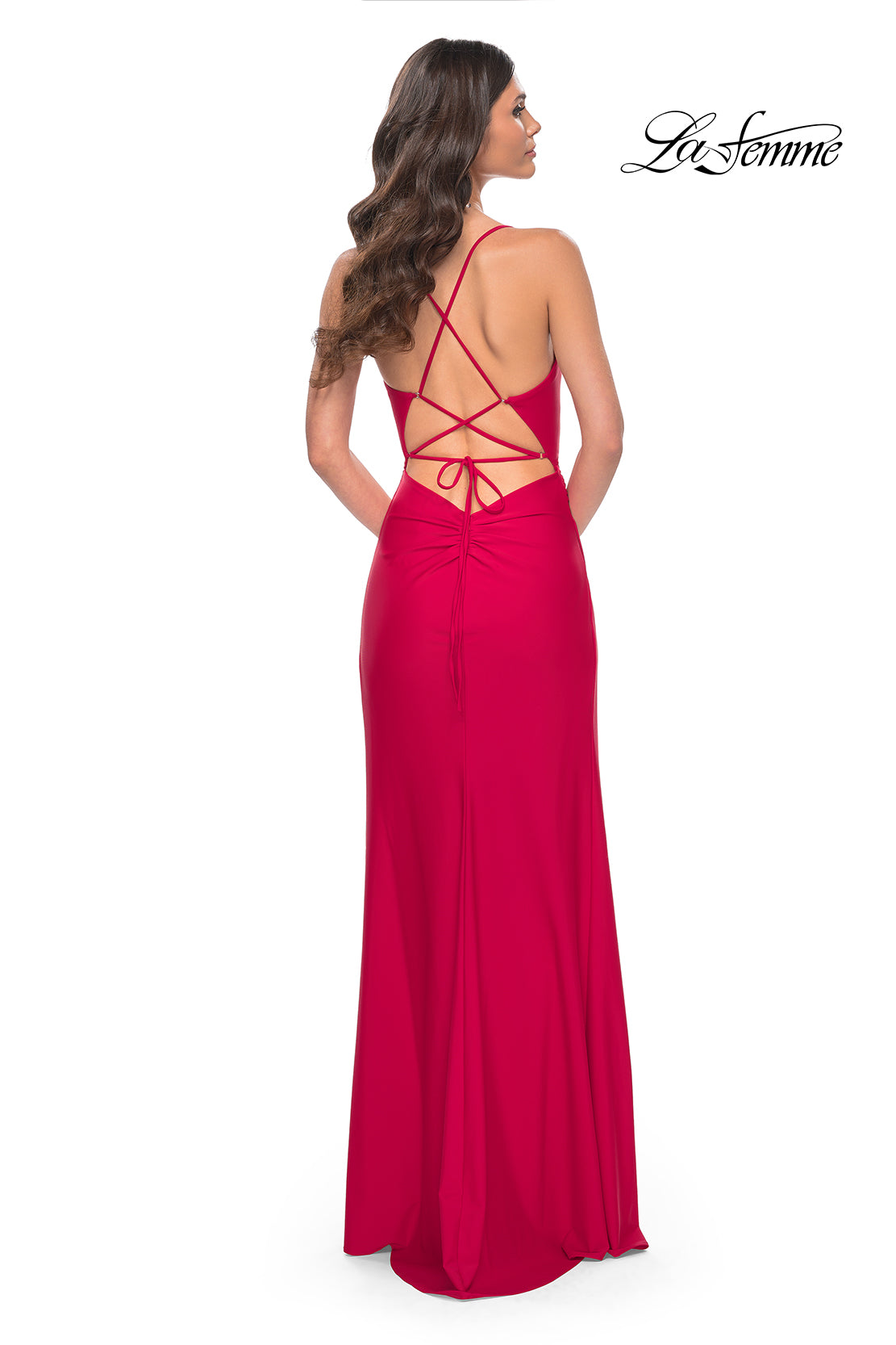 La-Femme-31978-V-Neck-Neckline-Criss-Cross-Back-High-Slit-Jersey-Fitted-Red-Evening-Dress-B-Chic-Fashions-Prom-Dress