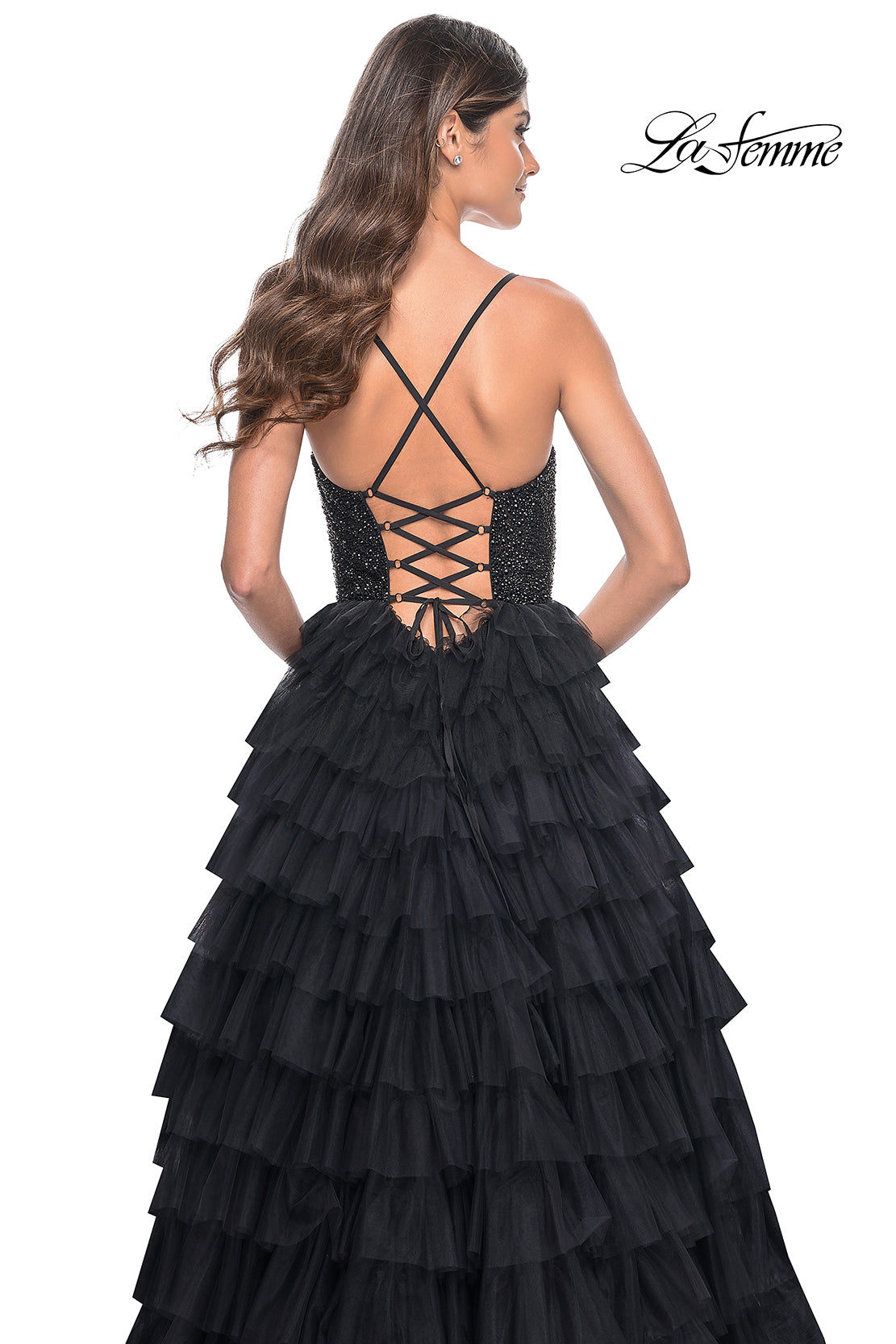 La-Femme-32002-Sweetheart-Neckline-Lace-up-Back-High-Slit-Hot-Stone-Tulle-Ball-Gowns-Black-Evening-Dress-B-Chic-Fashions-Prom-Dress