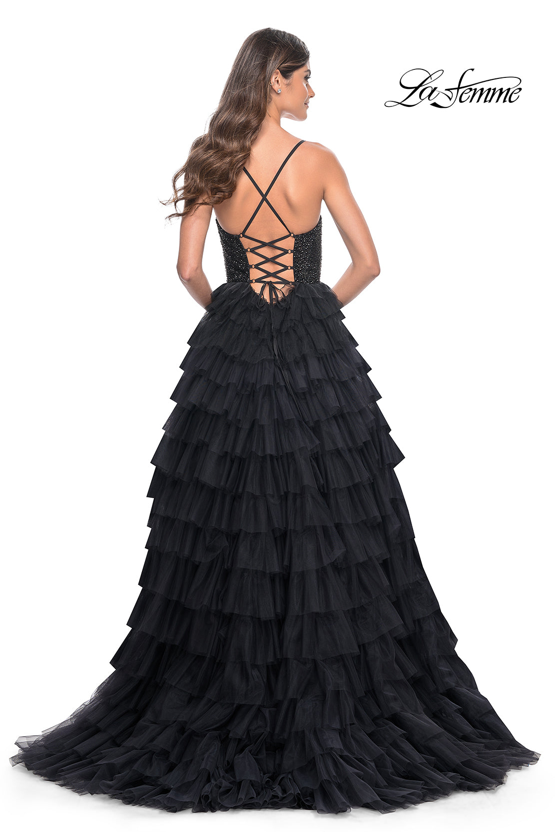 La-Femme-32002-Sweetheart-Neckline-Lace-up-Back-High-Slit-Hot-Stone-Tulle-Ball-Gowns-Black-Evening-Dress-B-Chic-Fashions-Prom-Dress