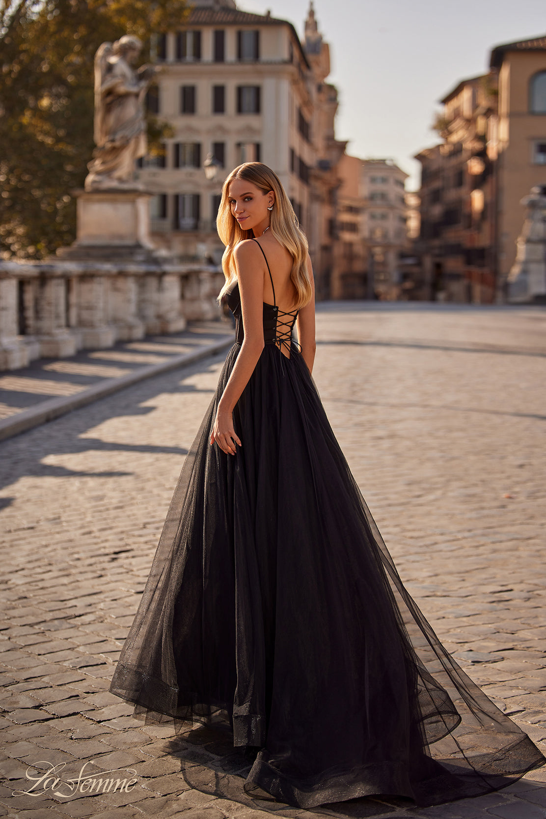 La-Femme-32065-Sweetheart-Neckline-Lace-up-Back-High-Slit-Jersey-Tulle-A-Line-Black-Evening-Dress-B-Chic-Fashions-Prom-Dress