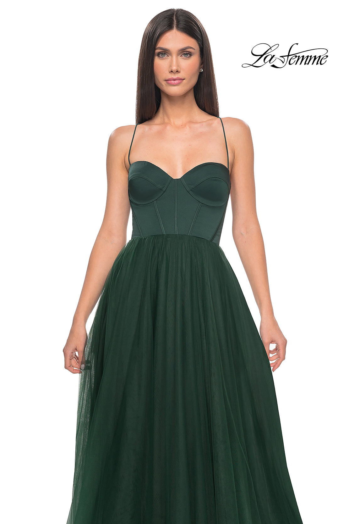 La-Femme-32065-Sweetheart-Neckline-Lace-up-Back-High-Slit-Jersey-Tulle-A-Line-Dark-Emerald-Evening-Dress-B-Chic-Fashions-Prom-Dress