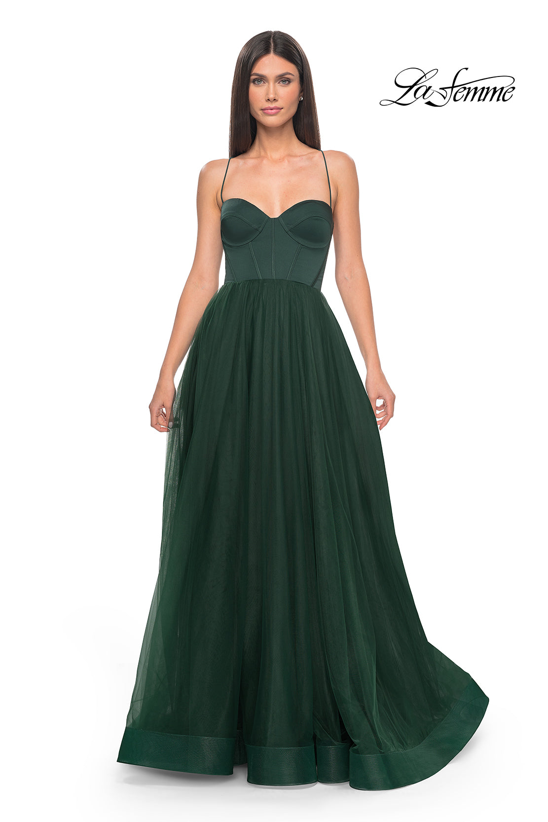 La-Femme-32065-Sweetheart-Neckline-Lace-up-Back-High-Slit-Jersey-Tulle-A-Line-Dark-Emerald-Evening-Dress-B-Chic-Fashions-Prom-Dress