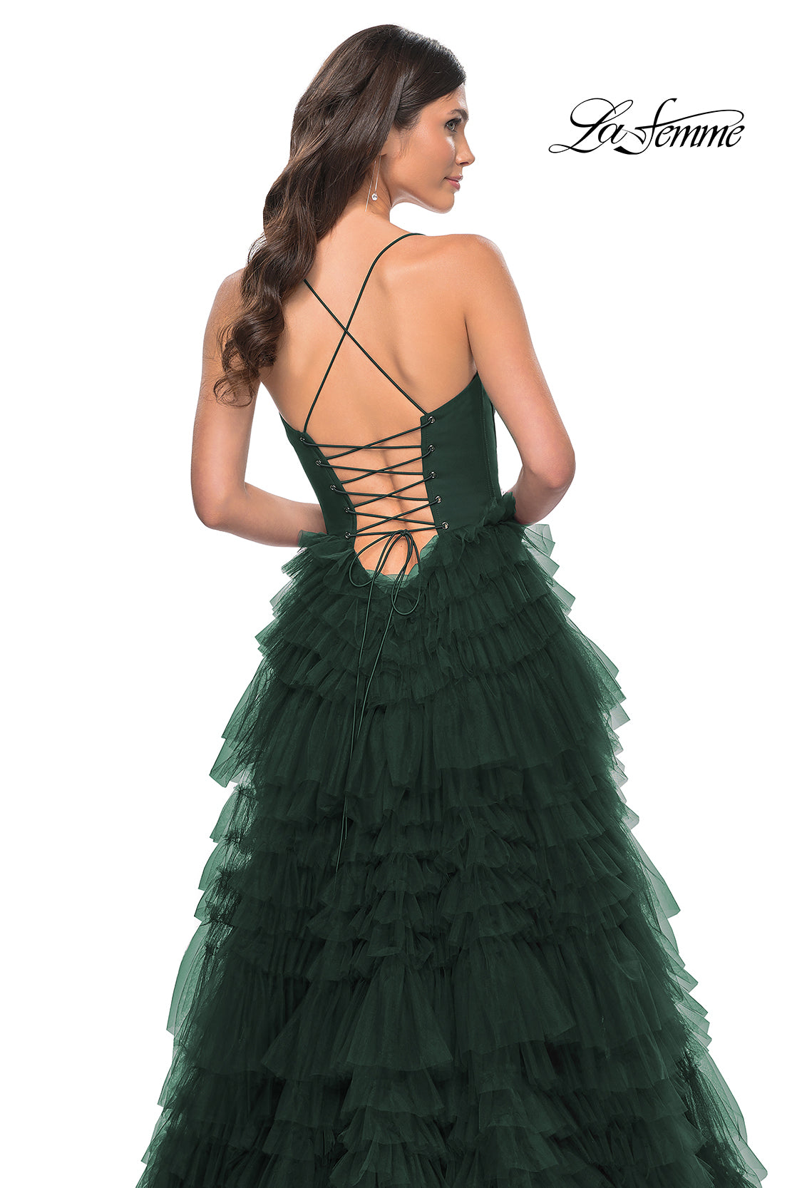 La-Femme-32071-Sweetheart-Neckline-Lace-up-Back-High-Slit-Jersey-Ruffle-Tulle-Ball-Gowns-Dark-Emerald-Evening-Dress-B-Chic-Fashions-Prom-Dress