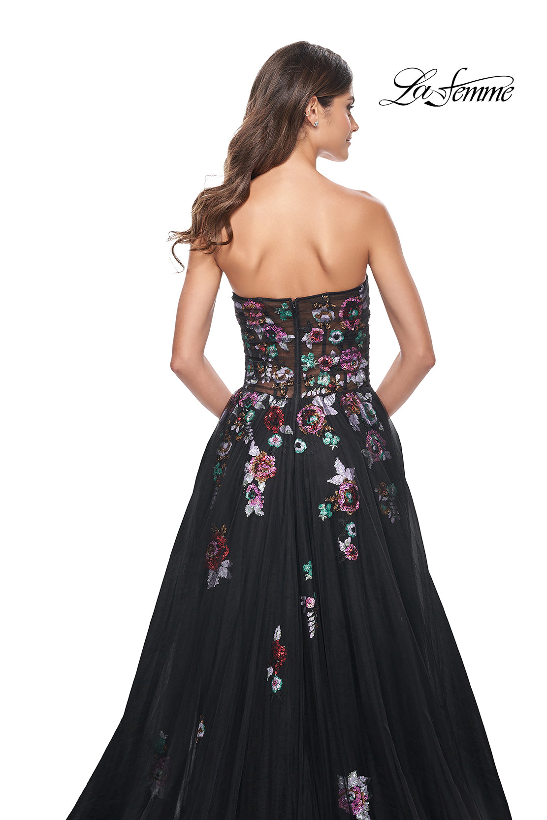 La-Femme-32072-Sweetheart-Neckline-Zipper-Back-High-Slit-Print-Sequin-Tulle-A-Line-Black-Evening-Dress-B-Chic-Fashion-Prom-Dress