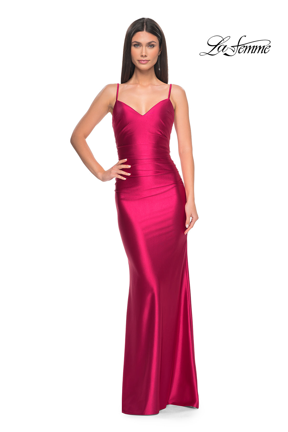 La-Femme-32075-V-Neck-Neckline-Zipper-Back-Plain-Liquid-Jersey-Column-Deep-Red-Evening-Dress-B-Chic-Fashions-Prom-Dress